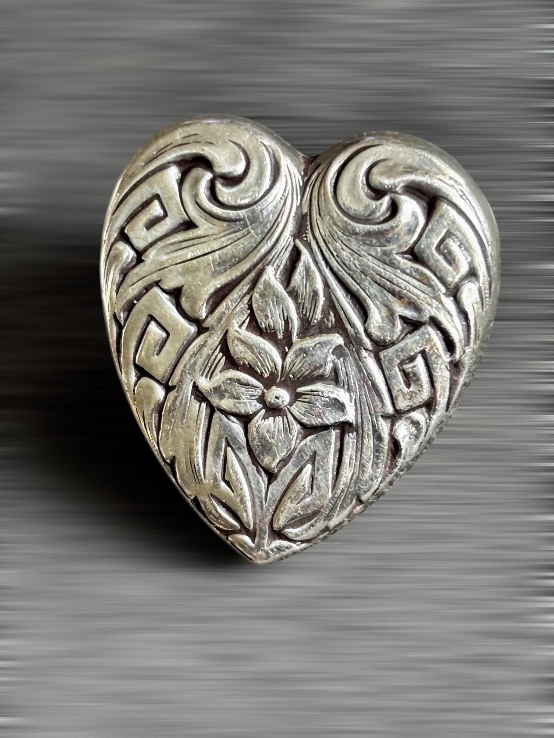 Vintage Heart-Shaped Sterling Silver Earrings