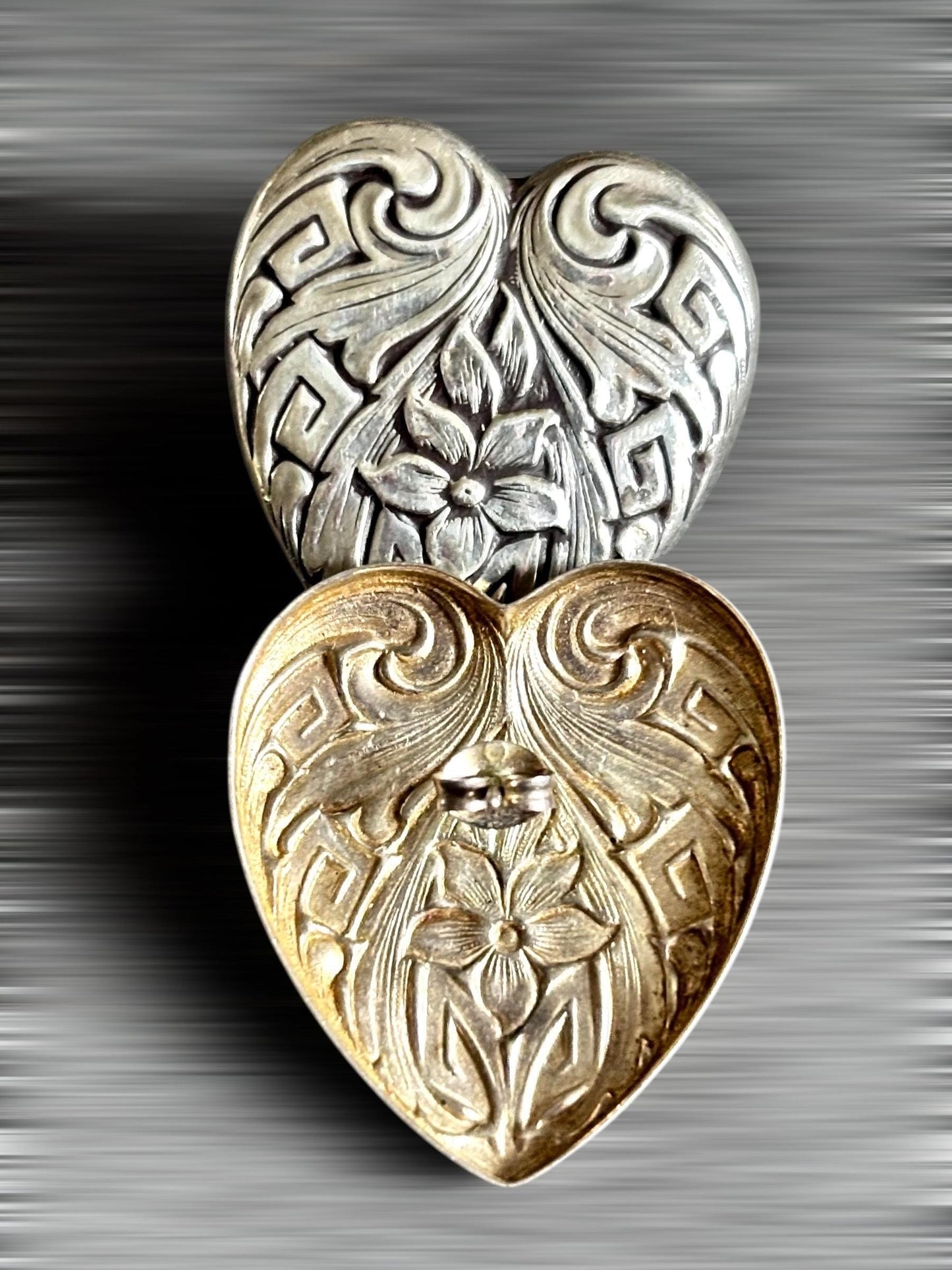Vintage Heart-Shaped Sterling Silver Earrings
