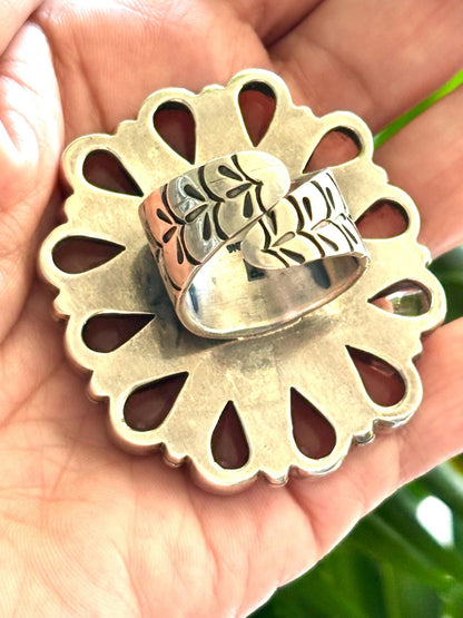 Federico Jimenez Rose Quartz Ring. Size 9 1/2, (Adjusts)