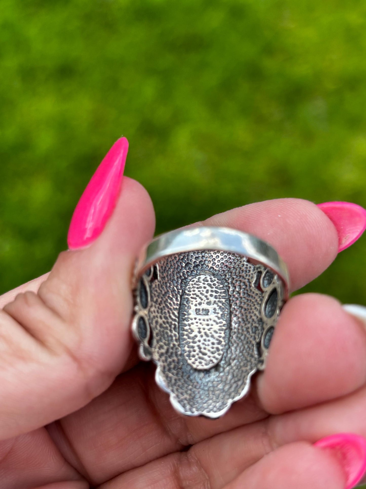 Sterling Silver Turquoise Ring. Modern Southwestern Style | Size 10 1/4