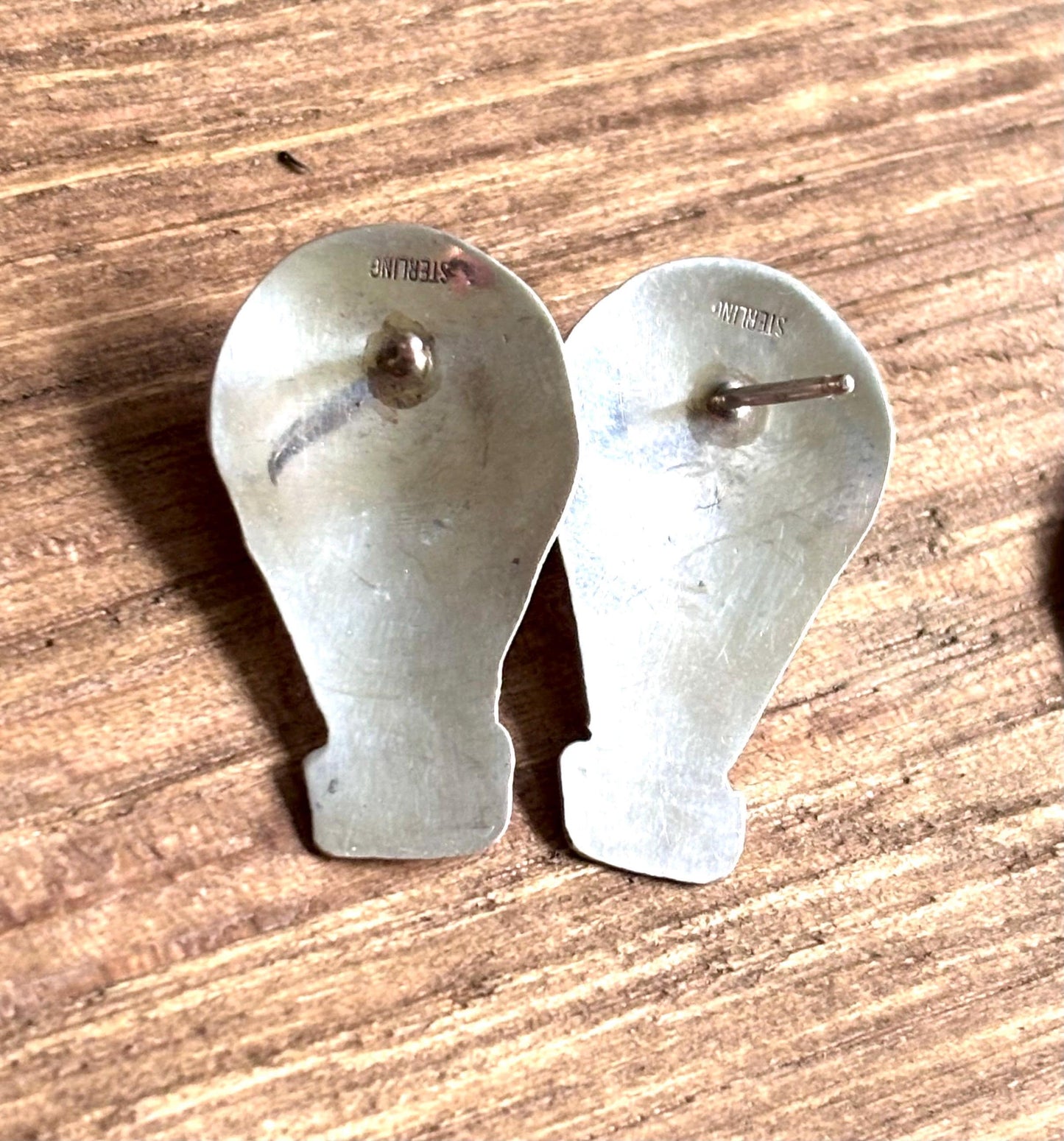 Vintage Sterling Silver Hot Air Balloon Earrings | Blue Stone Accent | Southwest Artisan Style