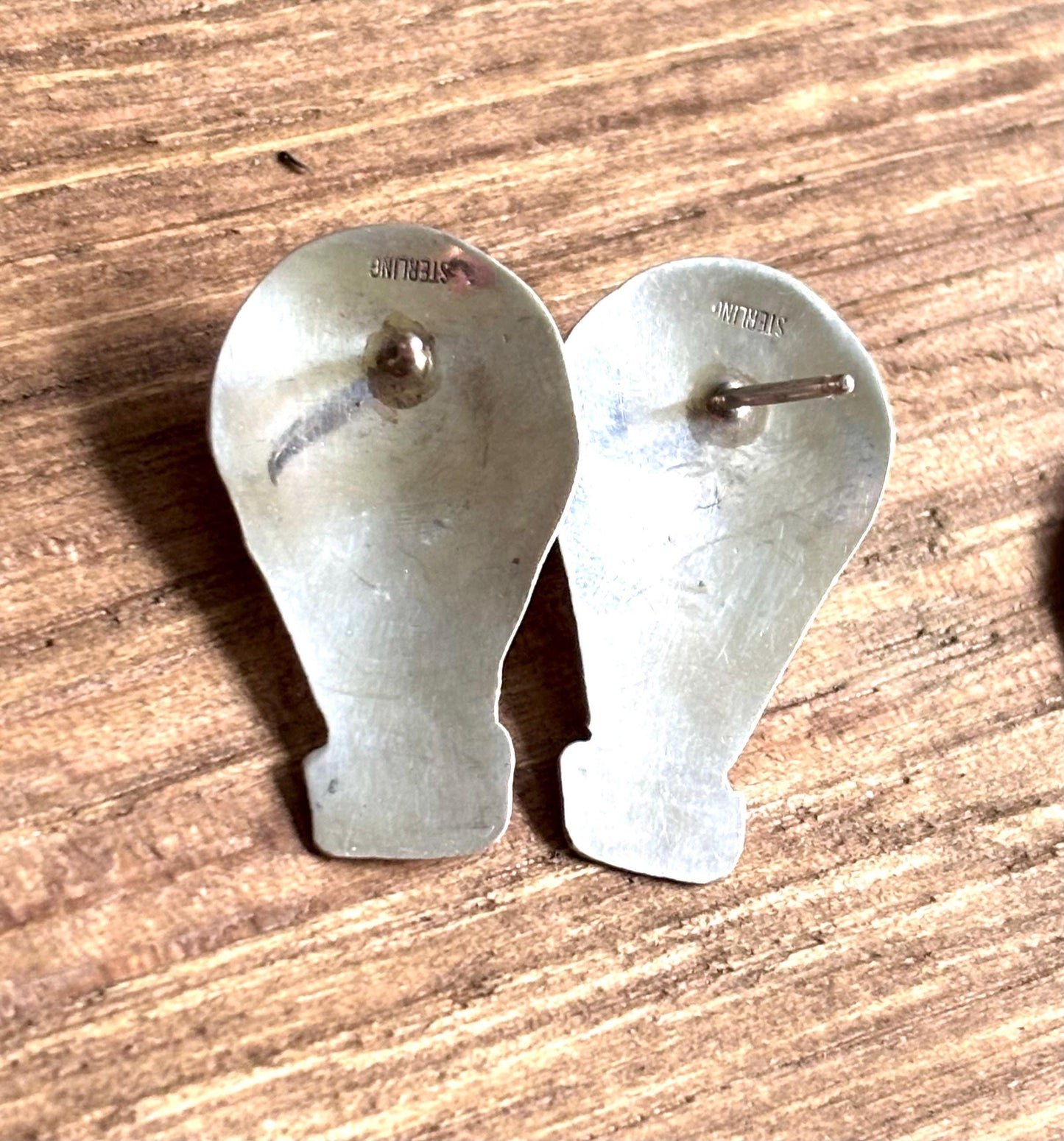 Vintage Sterling Silver Hot Air Balloon Earrings | Blue Stone Accent | Southwest Artisan Style