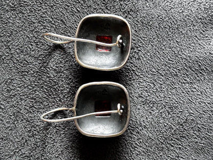 Silpada Sterling Silver Amber Earrings | Ornate Scroll Dangle | Retired Silpada Jewelry
