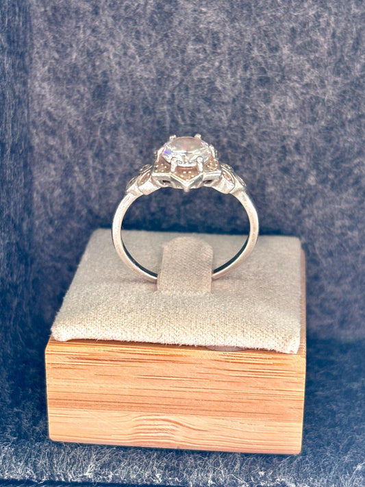 Sterling Silver Ring | Size 8.75 | Leaf & Vine Motif | Vintage-Inspired Statement, Engagement or Promise Ring