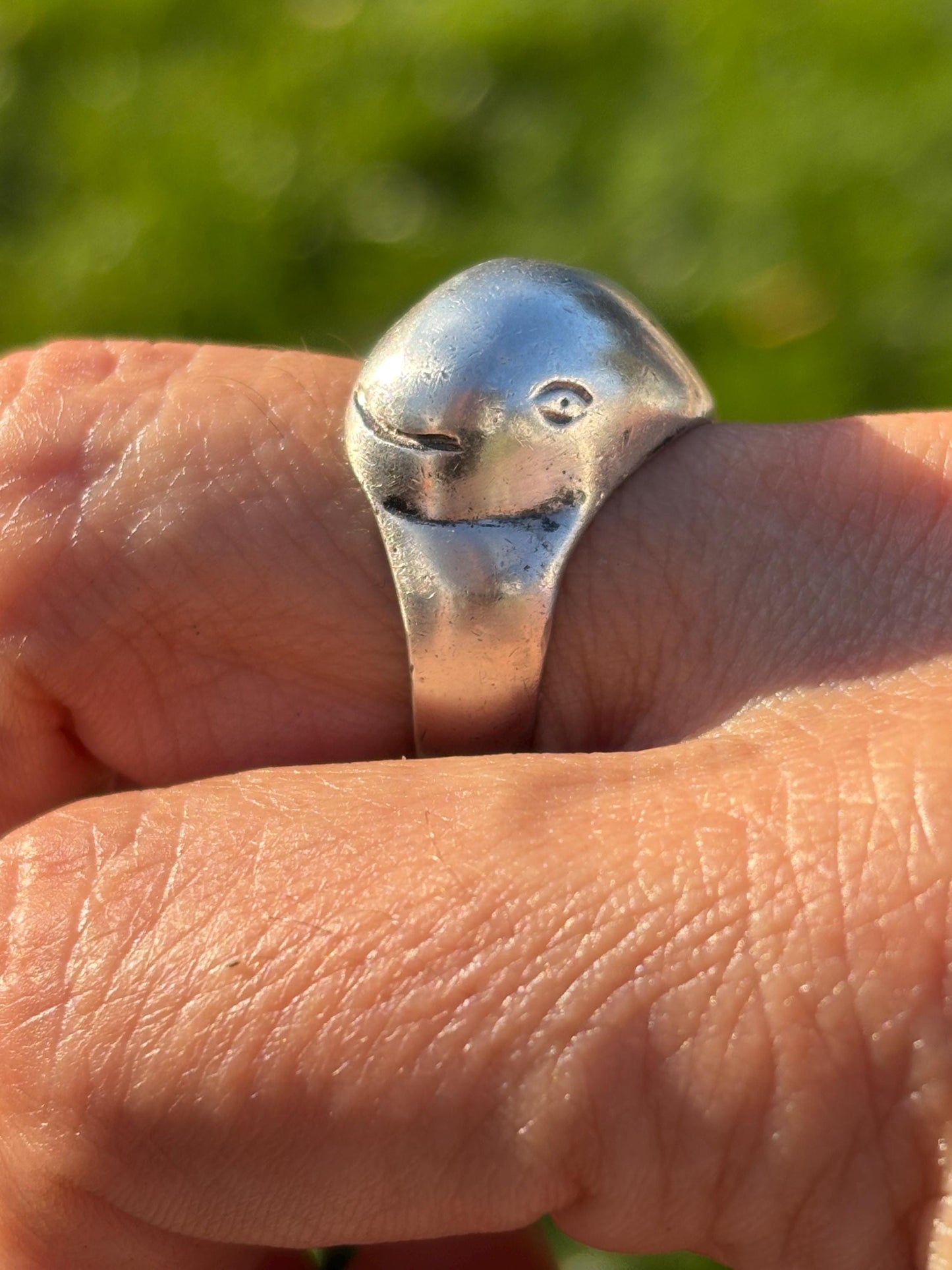 Vintage Taxco Sterling Silver Whale Ring Size 7 1/2