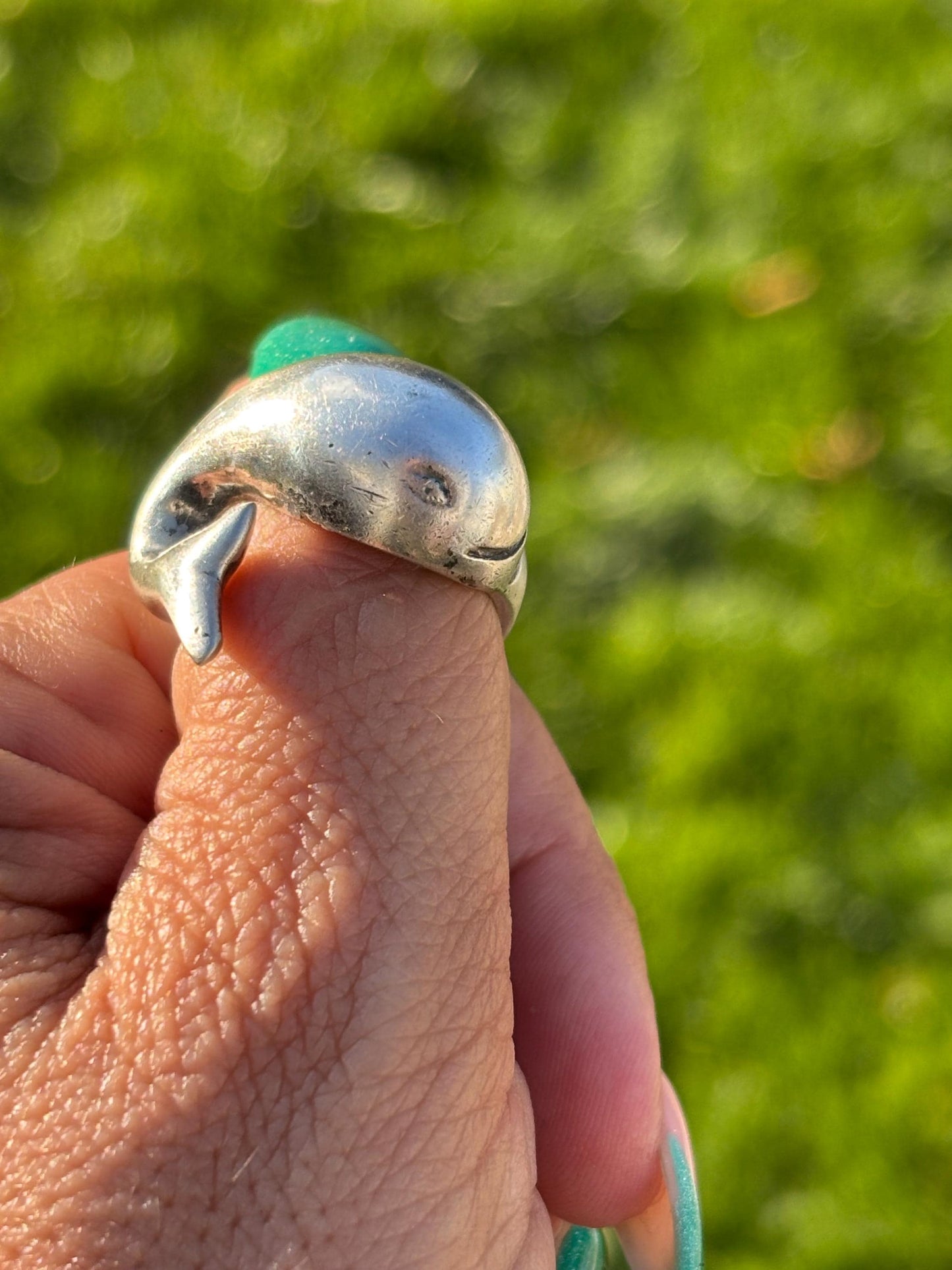 Vintage Taxco Sterling Silver Whale Ring Size 7 1/2