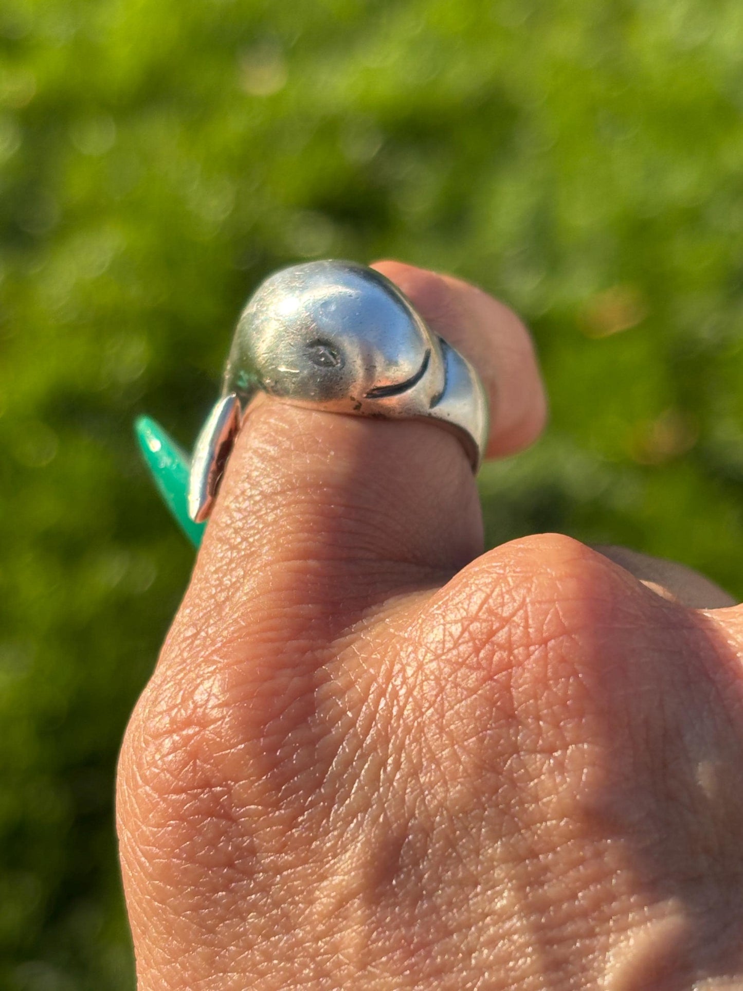 Vintage Taxco Sterling Silver Whale Ring Size 7 1/2