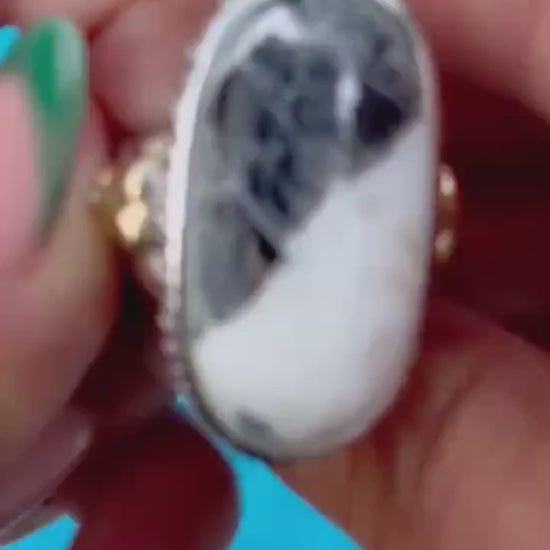 Bold statement cocktail ring with lion motif | Sterling Silver 925 | Size 8