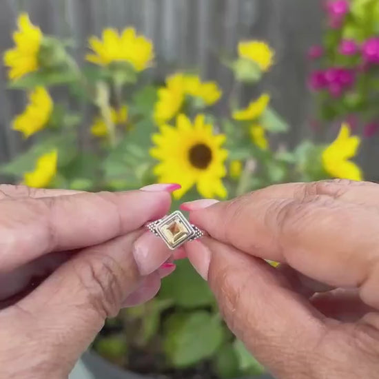 Sterling Silver Citrine Ring  – Size 7 – November Birthstone Jewelry