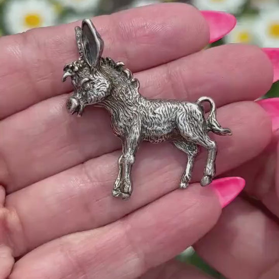 Vintage Beau Sterling Donkey Brooch – Silver Sass with Mid-Century Class