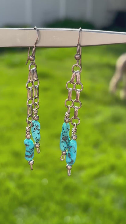 Handmade Turquoise Dangle Earrings