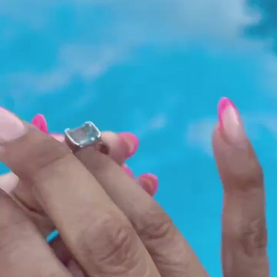 Sterling Silver Blue Topaz Ring  – Size 6 – December Birthstone Jewelry